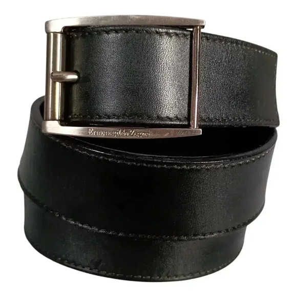 Ermenegildo Zegna Other - Ermenegildo Zegna Belt Leather Logo Buckle Black Men's 36 Italy